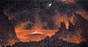 Jules Tavernier Volcano at Night oil on canvas
